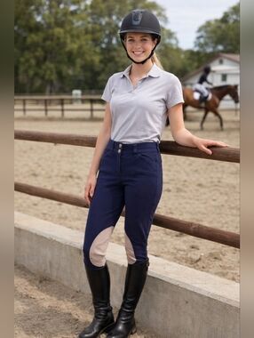 SmartPack Piper Navy Riding Pants With Knee Patch, Size 26, EUC.